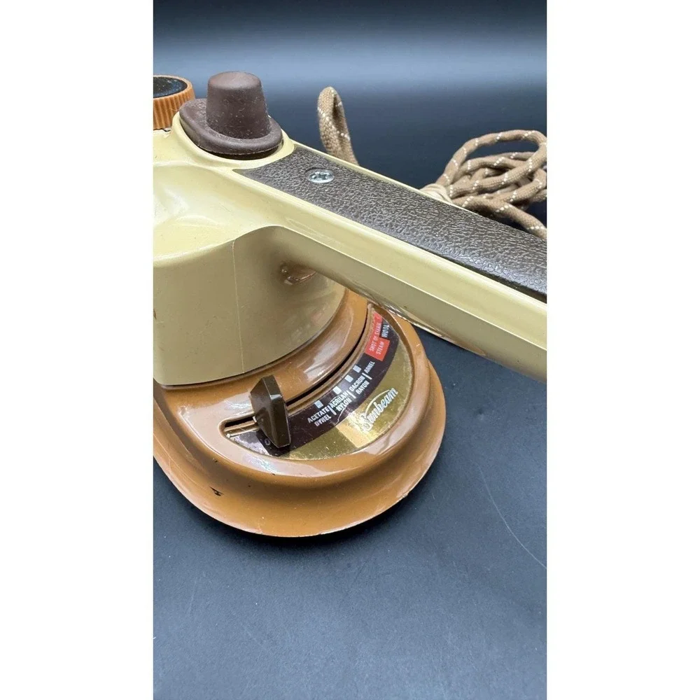 Vintage 1978 Sunbeam Variable Control Shot of Steam Today Iron Brown Working